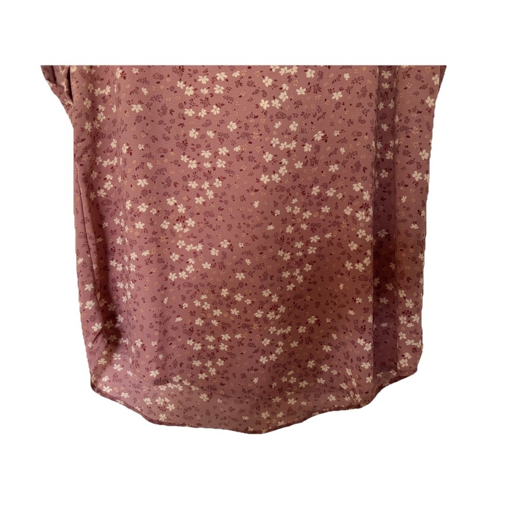 Pink Rose Short Sleeve Floral Pink /White Size L - Picture 5 of 12